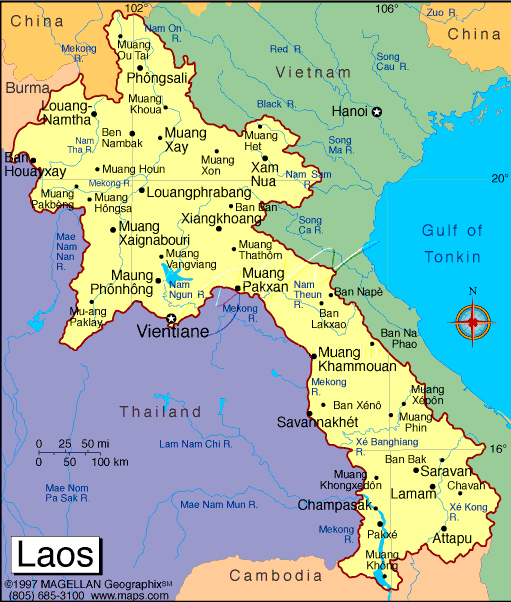 Laos map