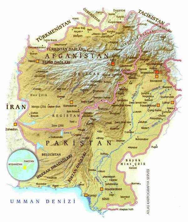 kabul afghanistan map. Map of Afghanistan-