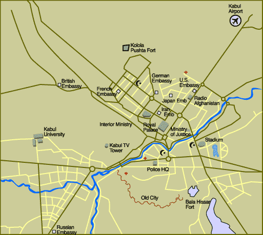 kabul afghanistan map. Map of Kabul