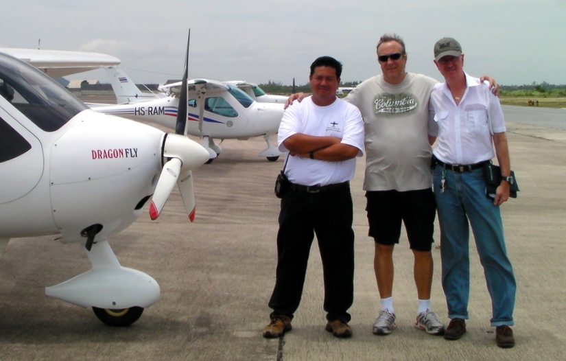 "Three Musketeers" - Worawoot, Alonso, Dr. Rolf with the "Red Dragon" in U-Taphao - warming up for the Bang Phra Airshow