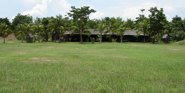 Aircraft parking area at Dokkrai Airstrip in front of Lakeside Clubhouse - room for 20 aircraft!